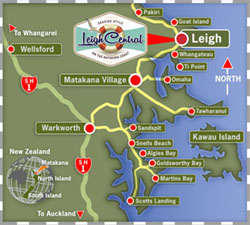 Leigh Map Of East Coast New Zealand 225 