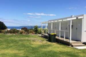 Bathroom facilities for cabins and motorhome guests at Leigh Central
